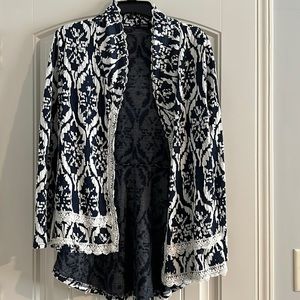 Adorn Sweater | Blue and White | Medium